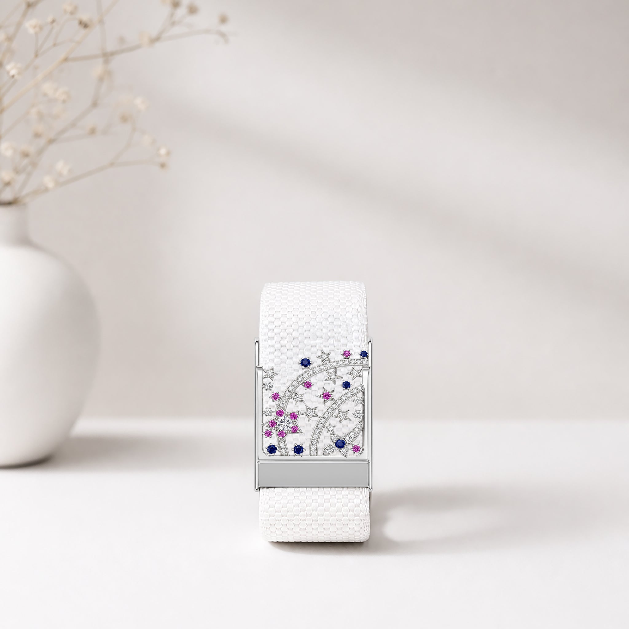 Shooting Star Whoop Cover | Sterling Silver, Pink Sapphire, Blue Sapphire and Lab Grown Diamond