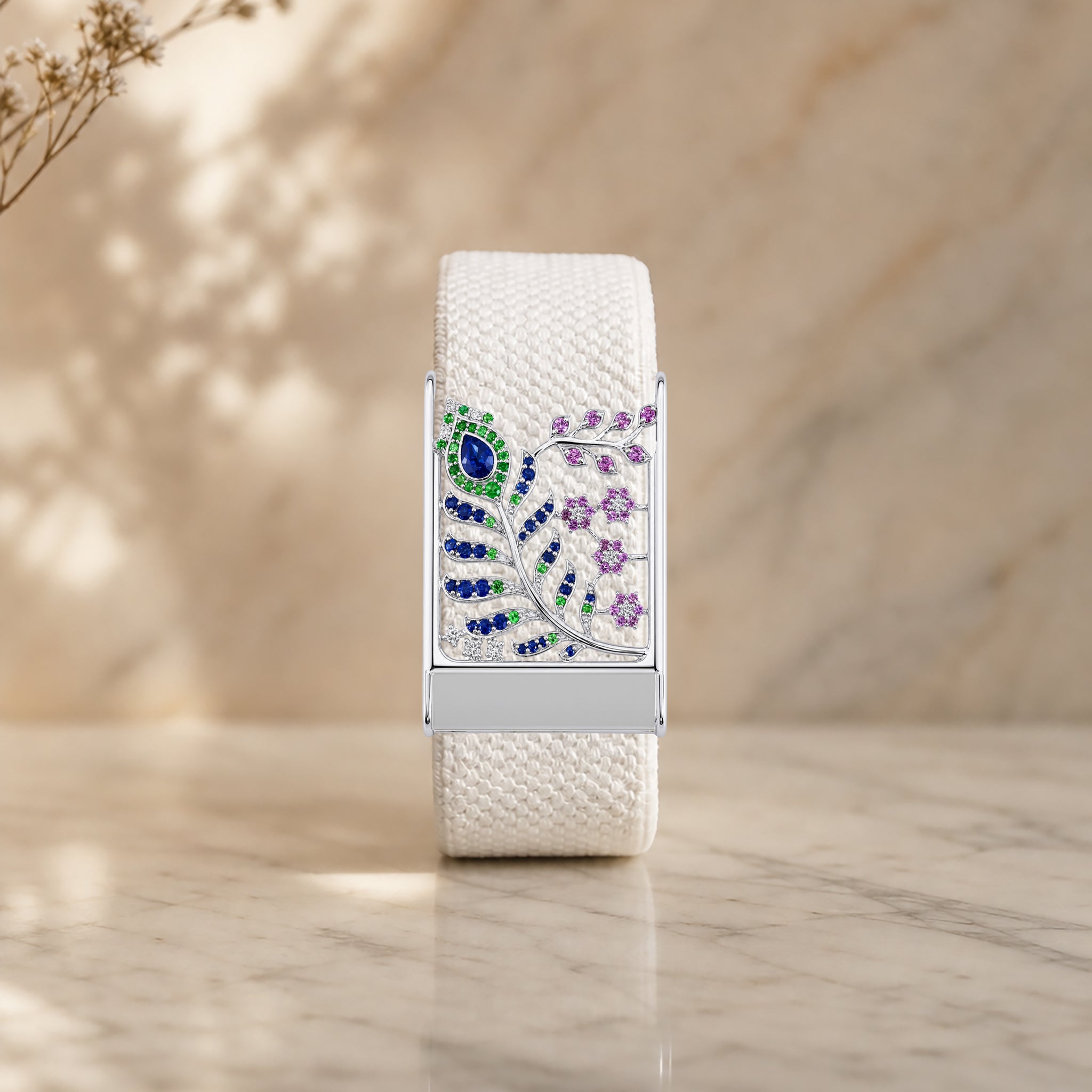 Vine Whoop Cover | Sterling Silver, Blue Sapphire, Pink Sapphire, Emerald and Lab Grown Diamond