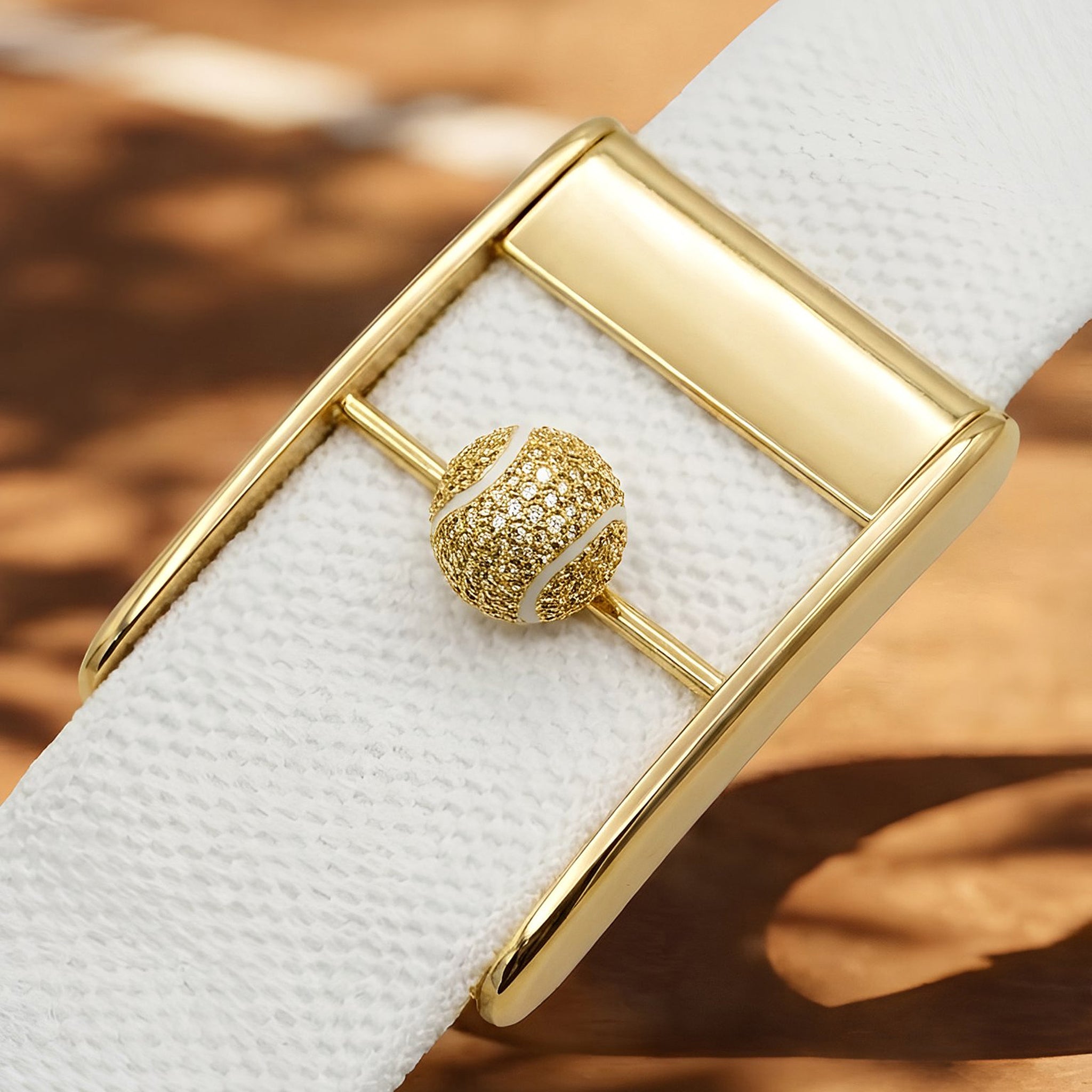 Bespoke Tennis Ball Whoop Accessory | 18K Yellow Gold & Diamonds