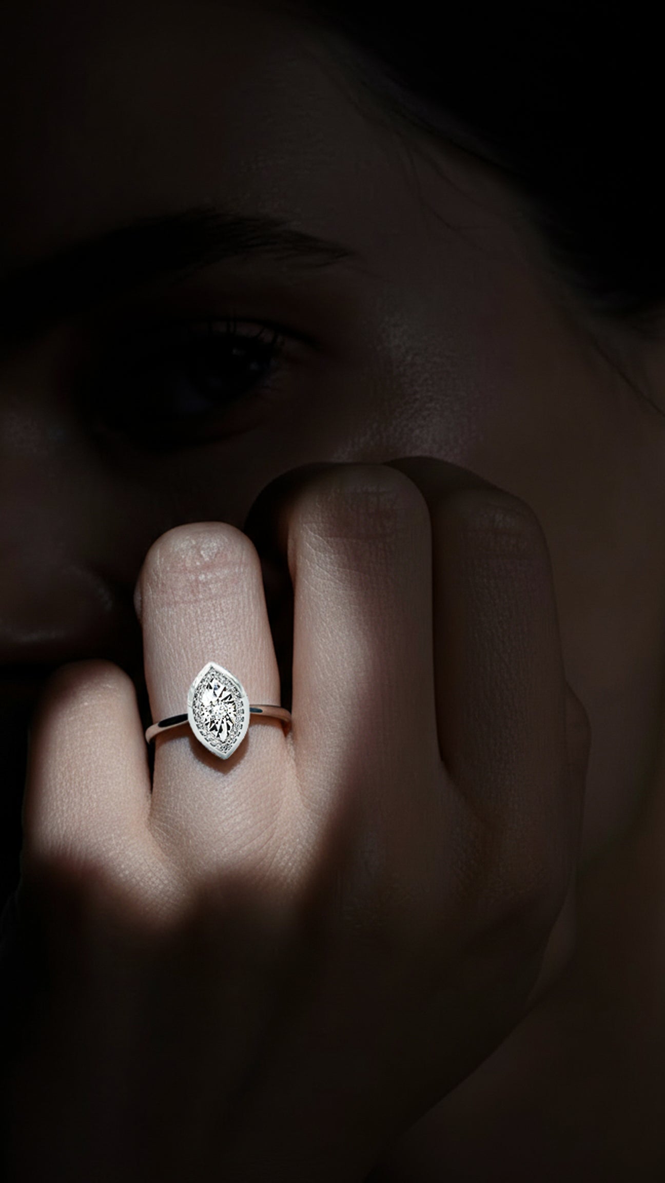 Marquise Shaped Diamond Ring