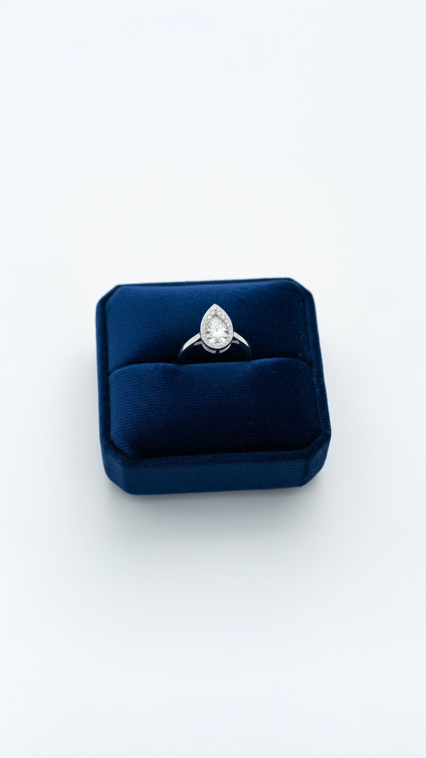 Pear Shaped White Gold Diamond Ring