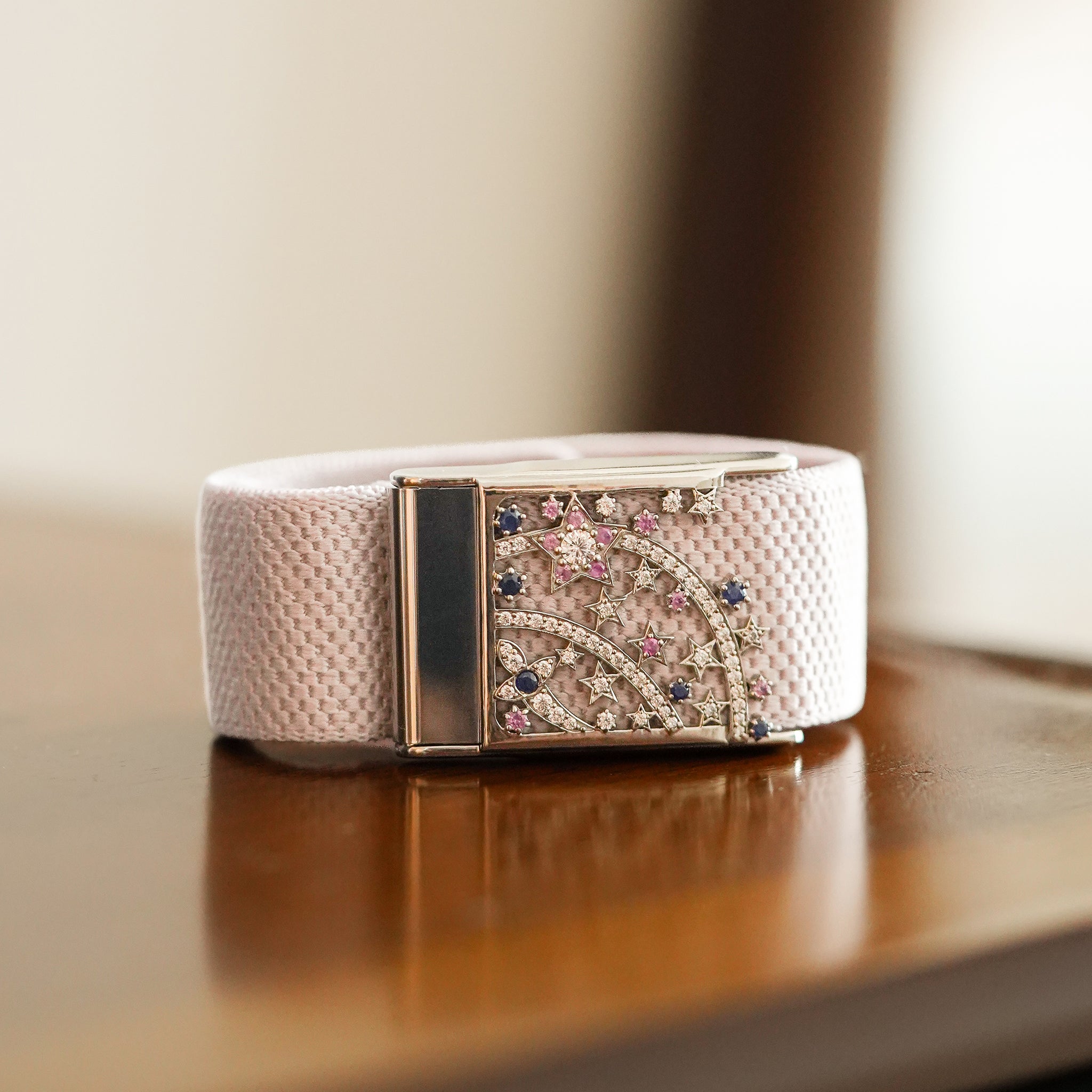 Shooting Star Whoop Cover | Sterling Silver, Pink Sapphire, Blue Sapphire and Lab Grown Diamond