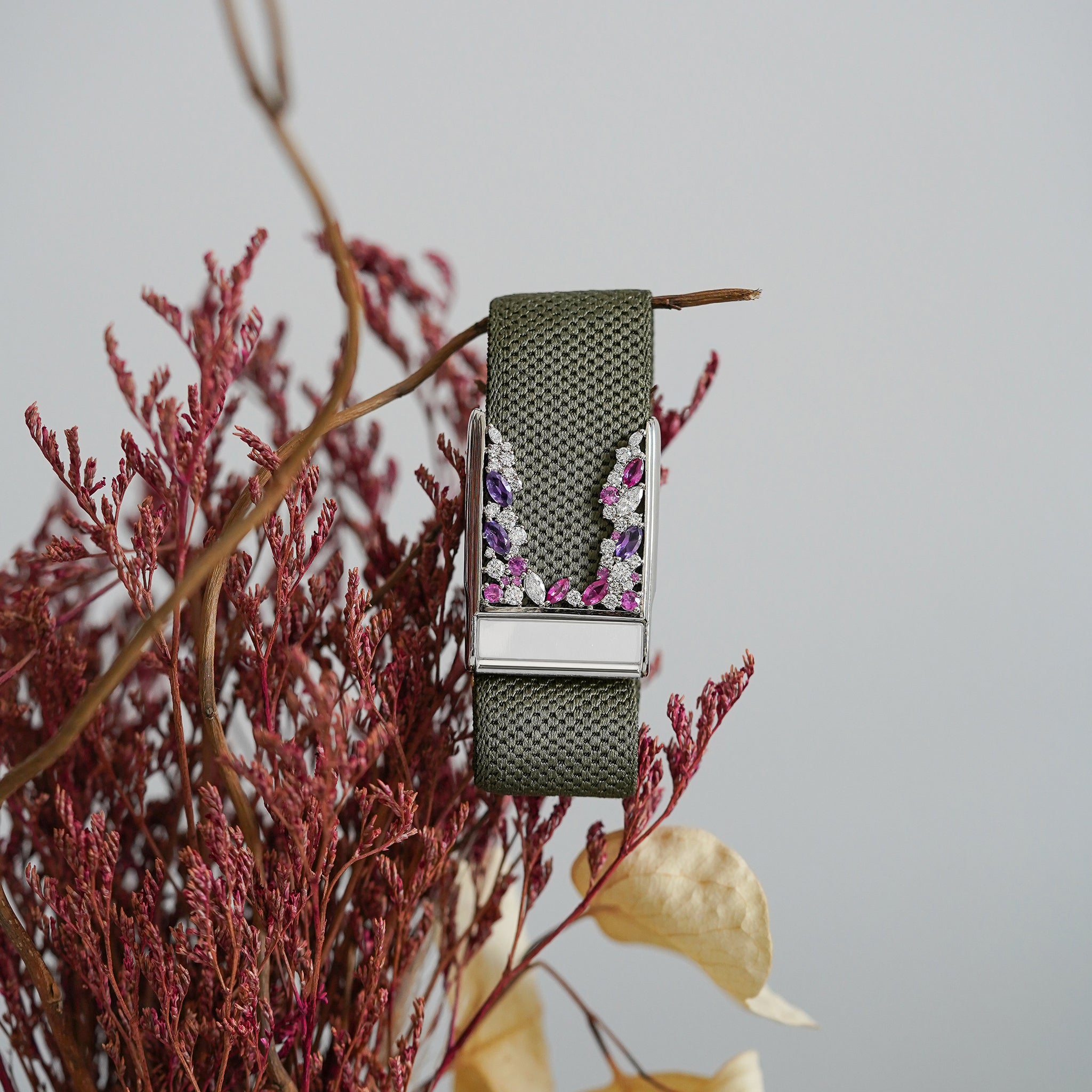 Arch Whoop Cover | Sterling Silver, Pink Sapphire and Lab Grown Diamond, view 3