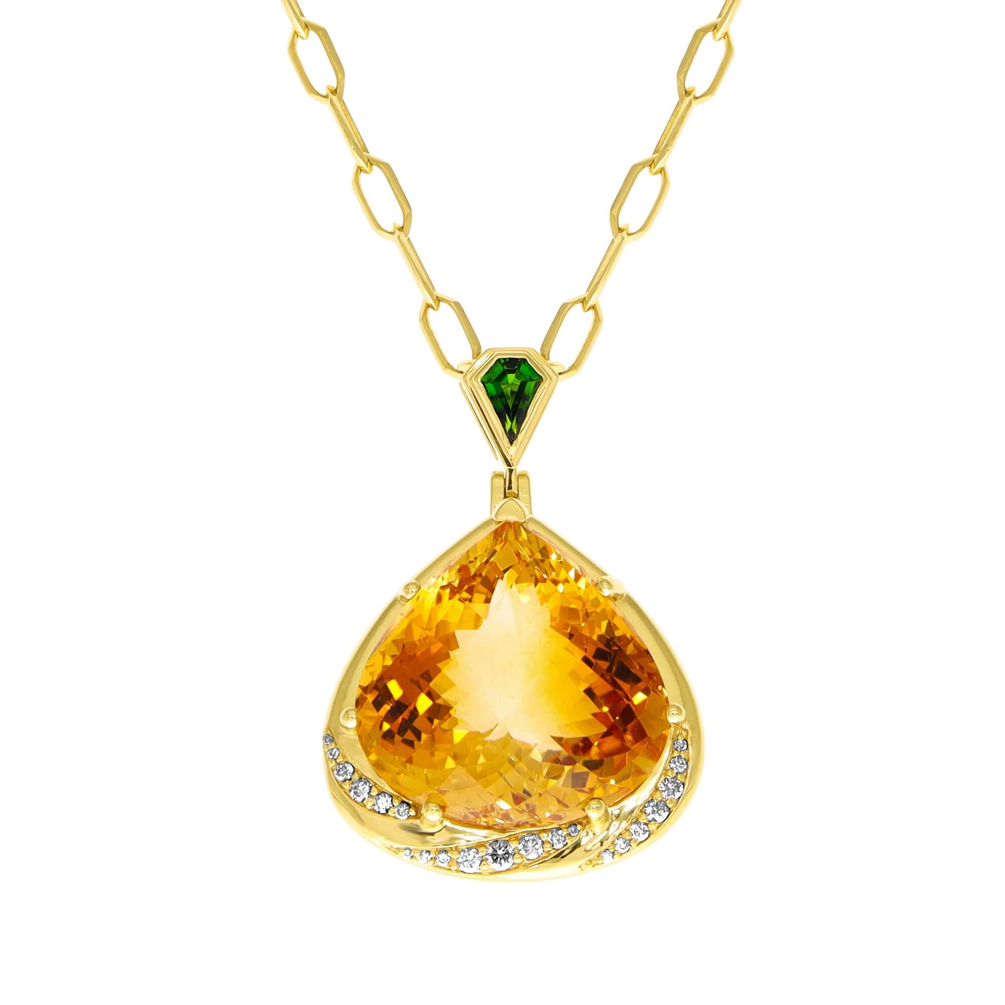 Sunset Droplet Necklace - 60 Ct - Citrine