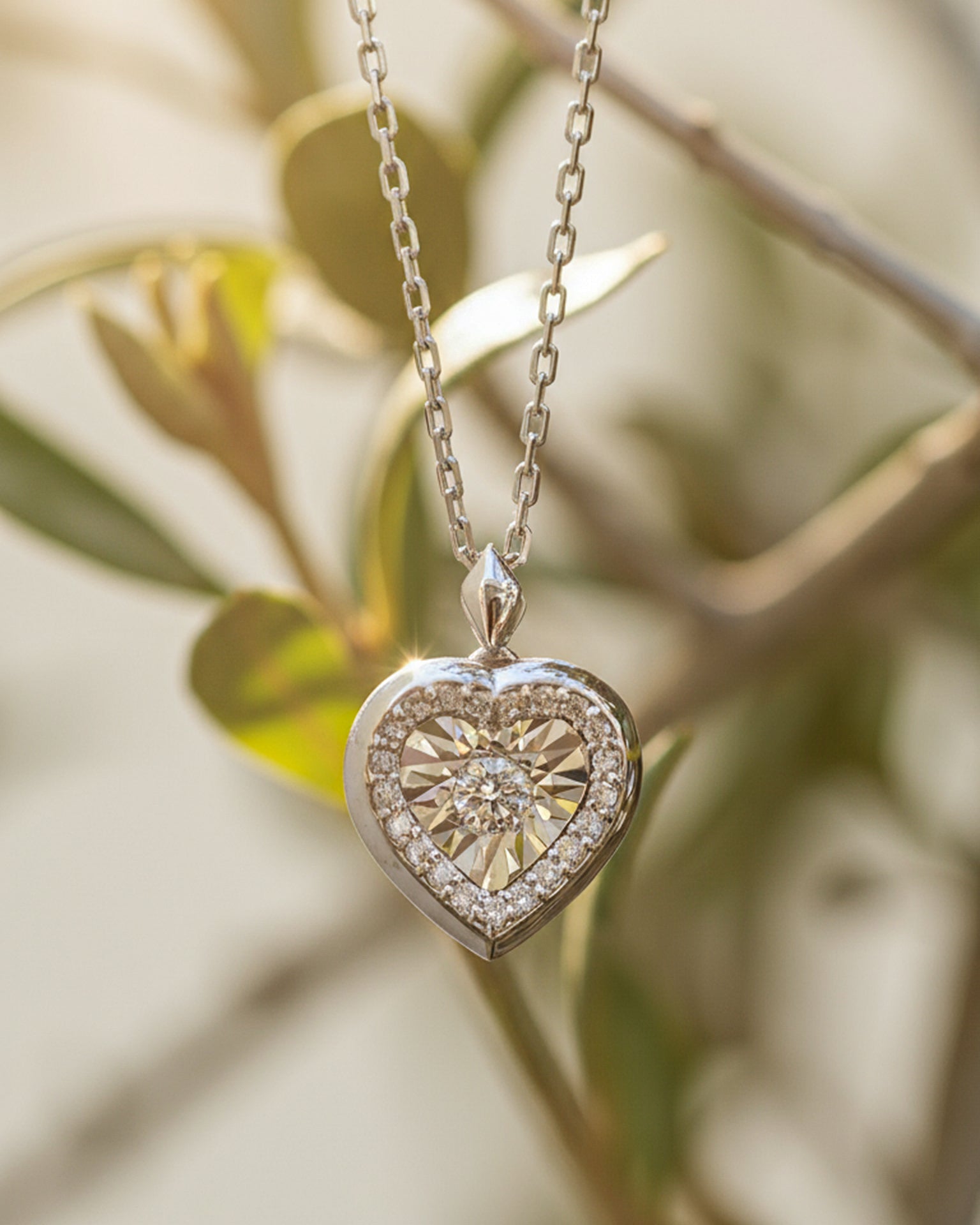 Heart Shaped Gold Diamond Necklace