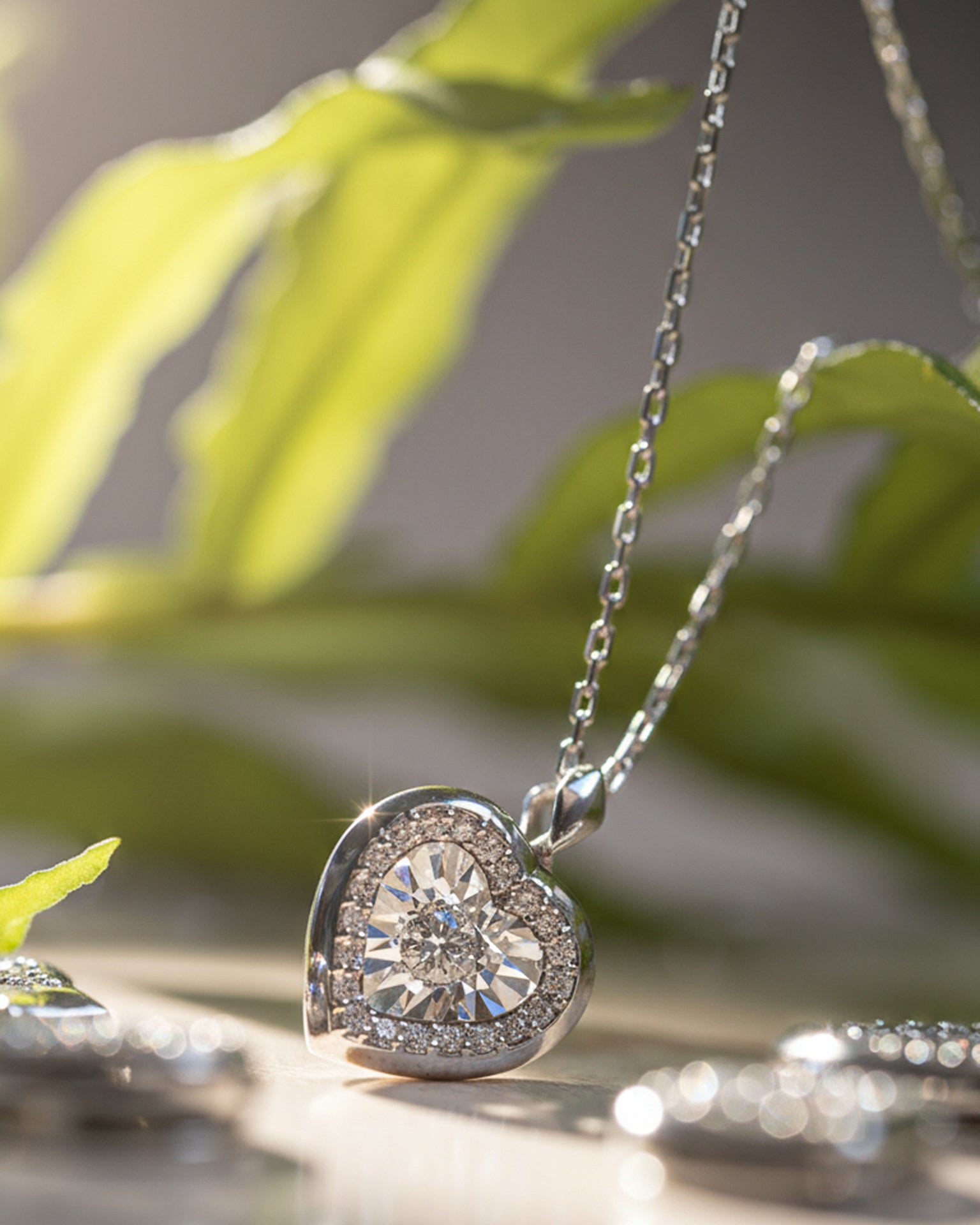 Heart Shaped Gold Diamond Necklace