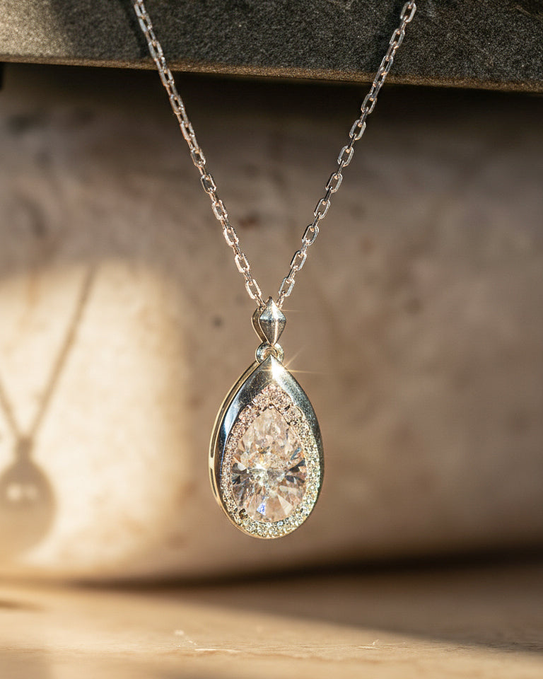 Pear Shaped Diamond Necklace