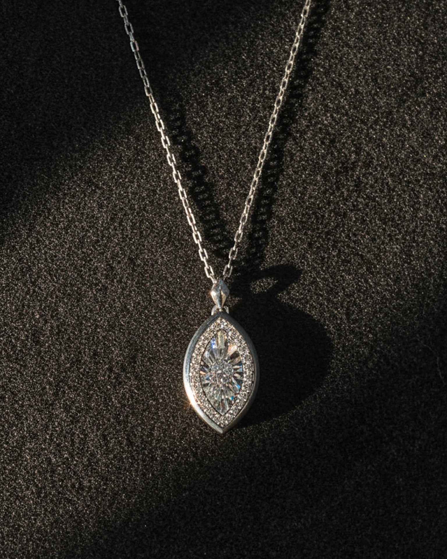 Marquise Shaped Diamond Necklace