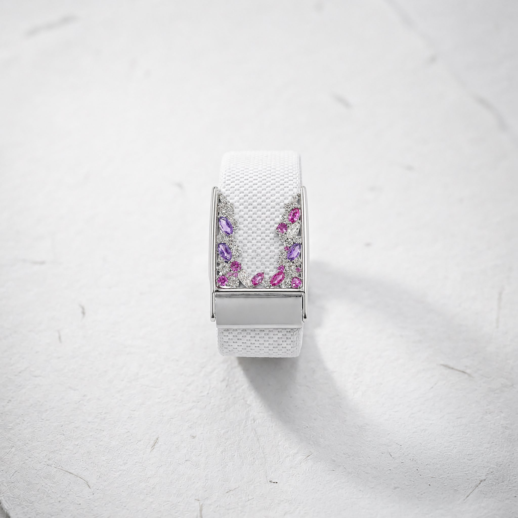 Arch Whoop Cover | Sterling Silver, Pink Sapphire and Lab Grown Diamond