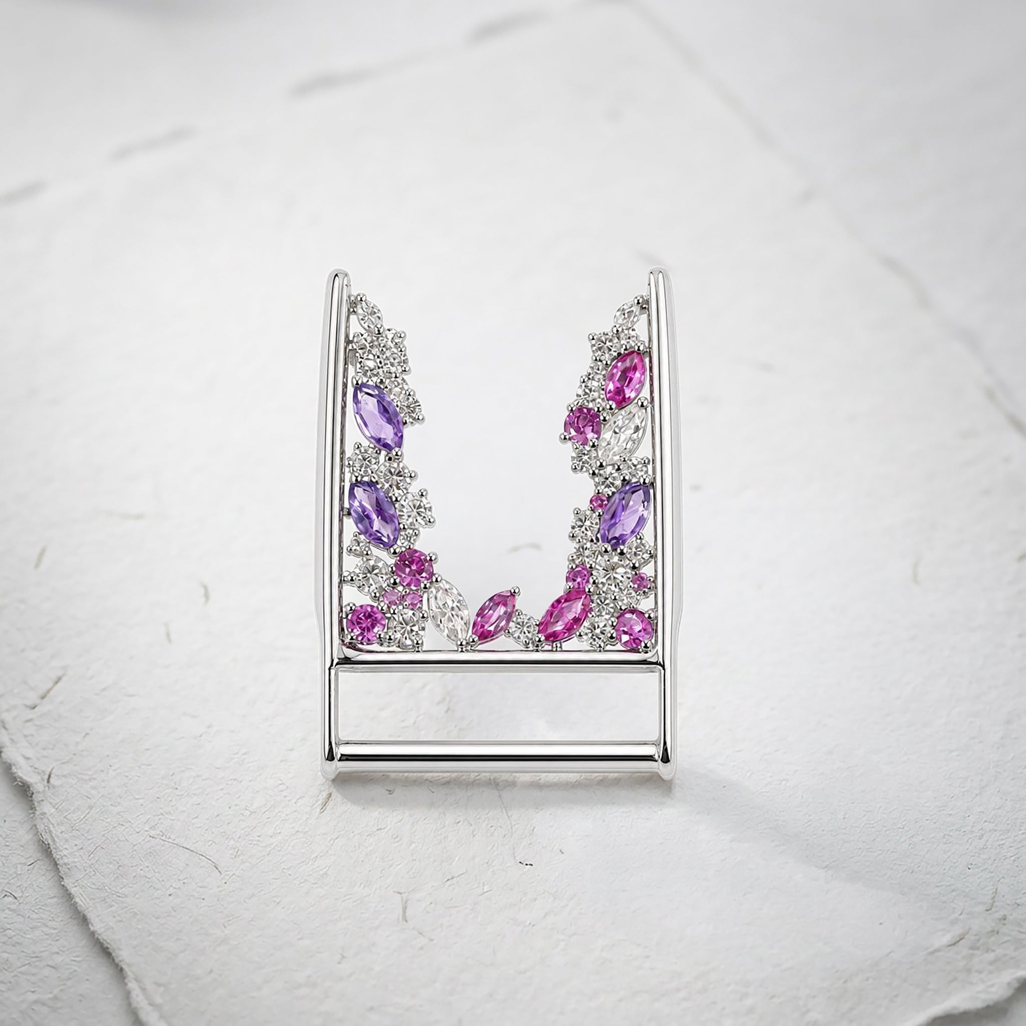 Arch Whoop Cover | Sterling Silver, Pink Sapphire and Lab Grown Diamond