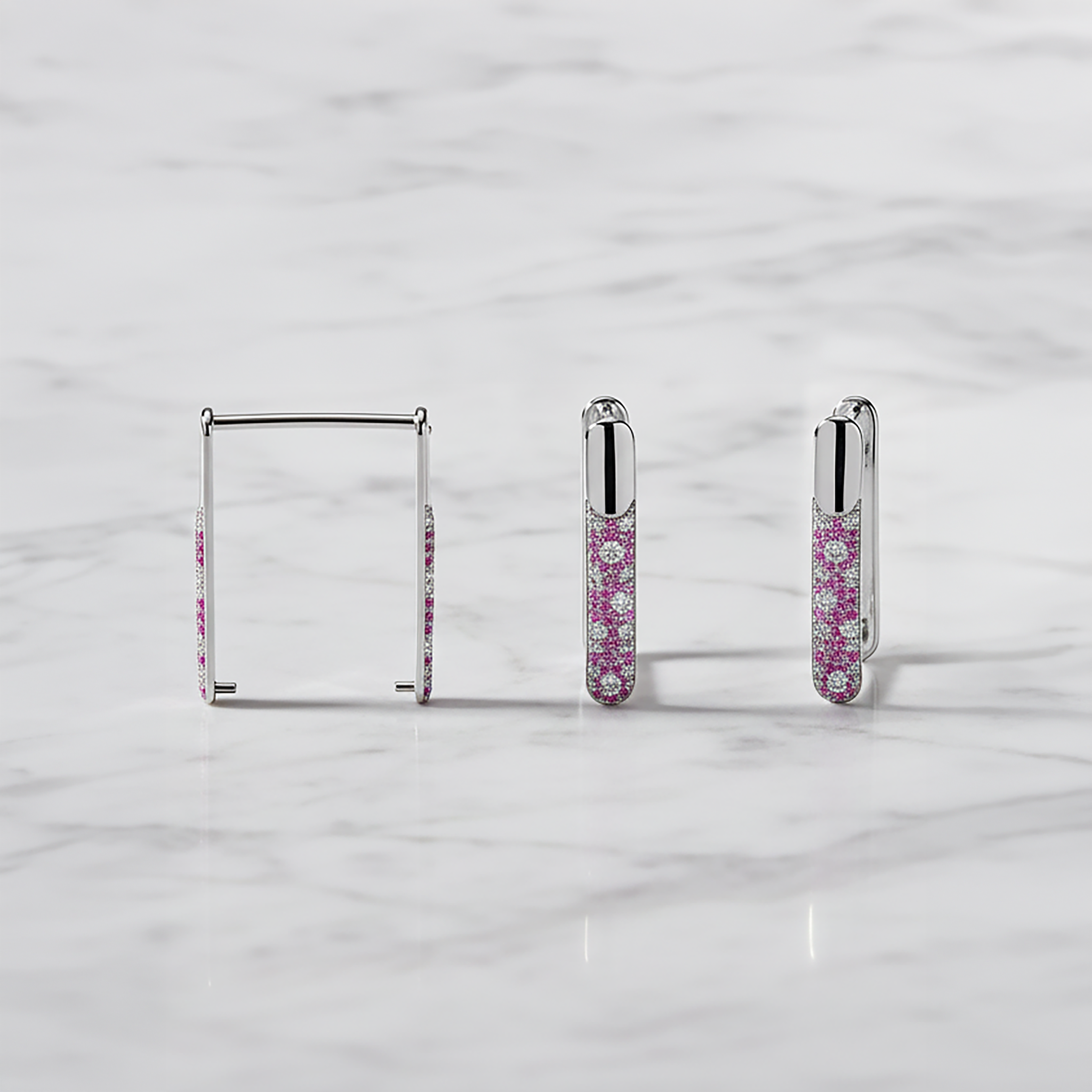 Custom WHOOP Bracelet (White Gold & Diamonds & Pink Sapphires) – Made to Order in the UAE