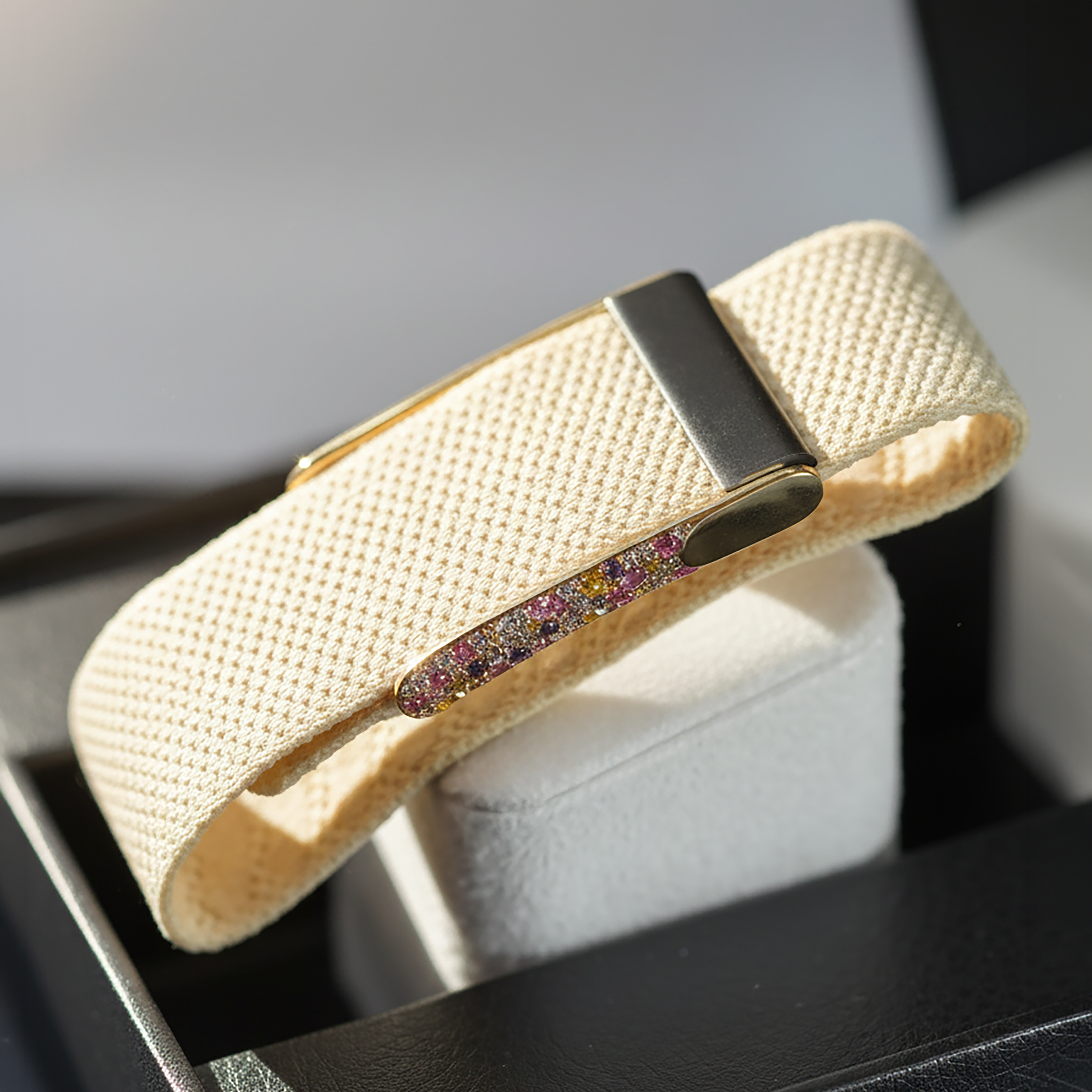 Custom WHOOP Bracelet (Gold & Diamonds & Sapphires) – Made to Order in the UAE