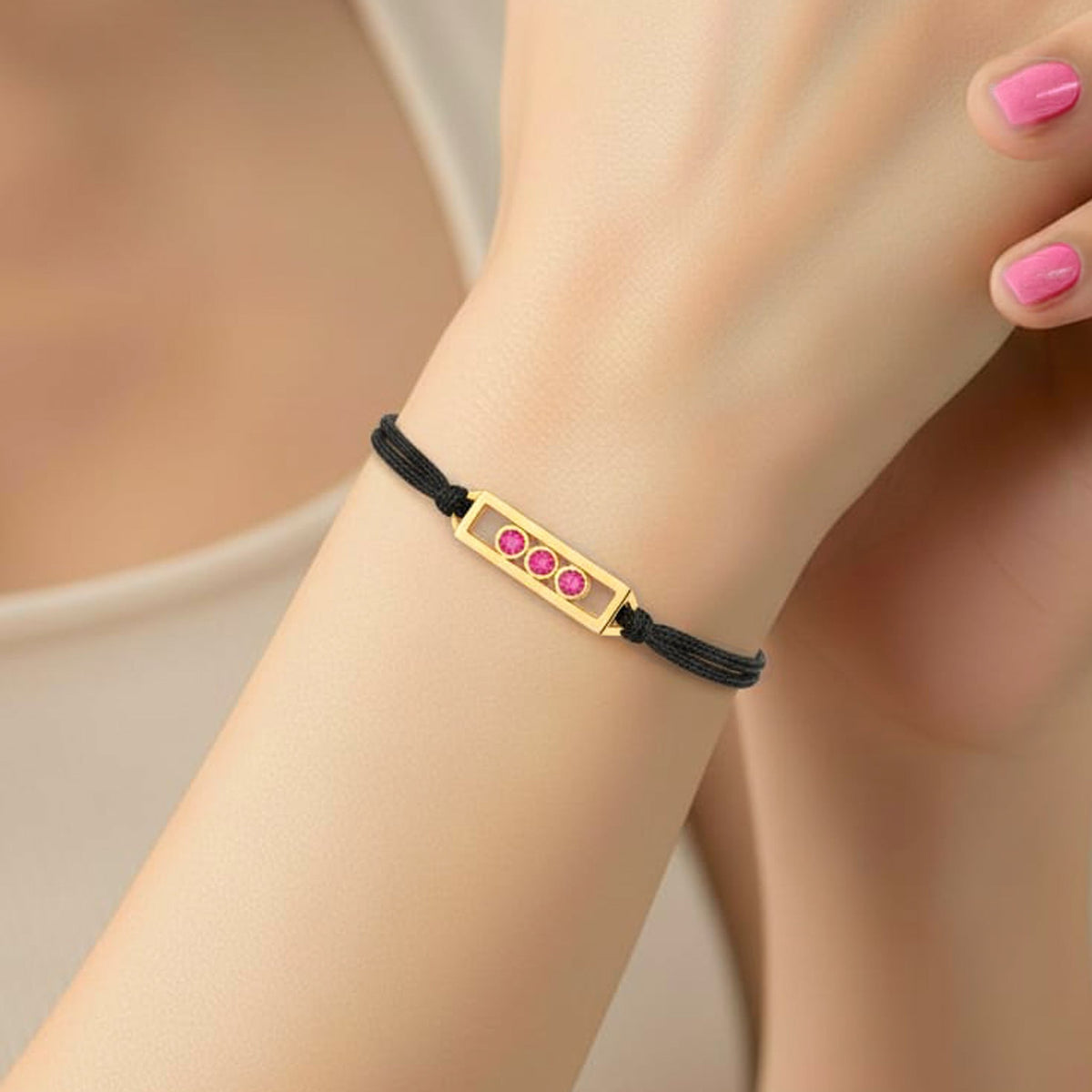 Pink Sapphire Cage Bracelet, view 2