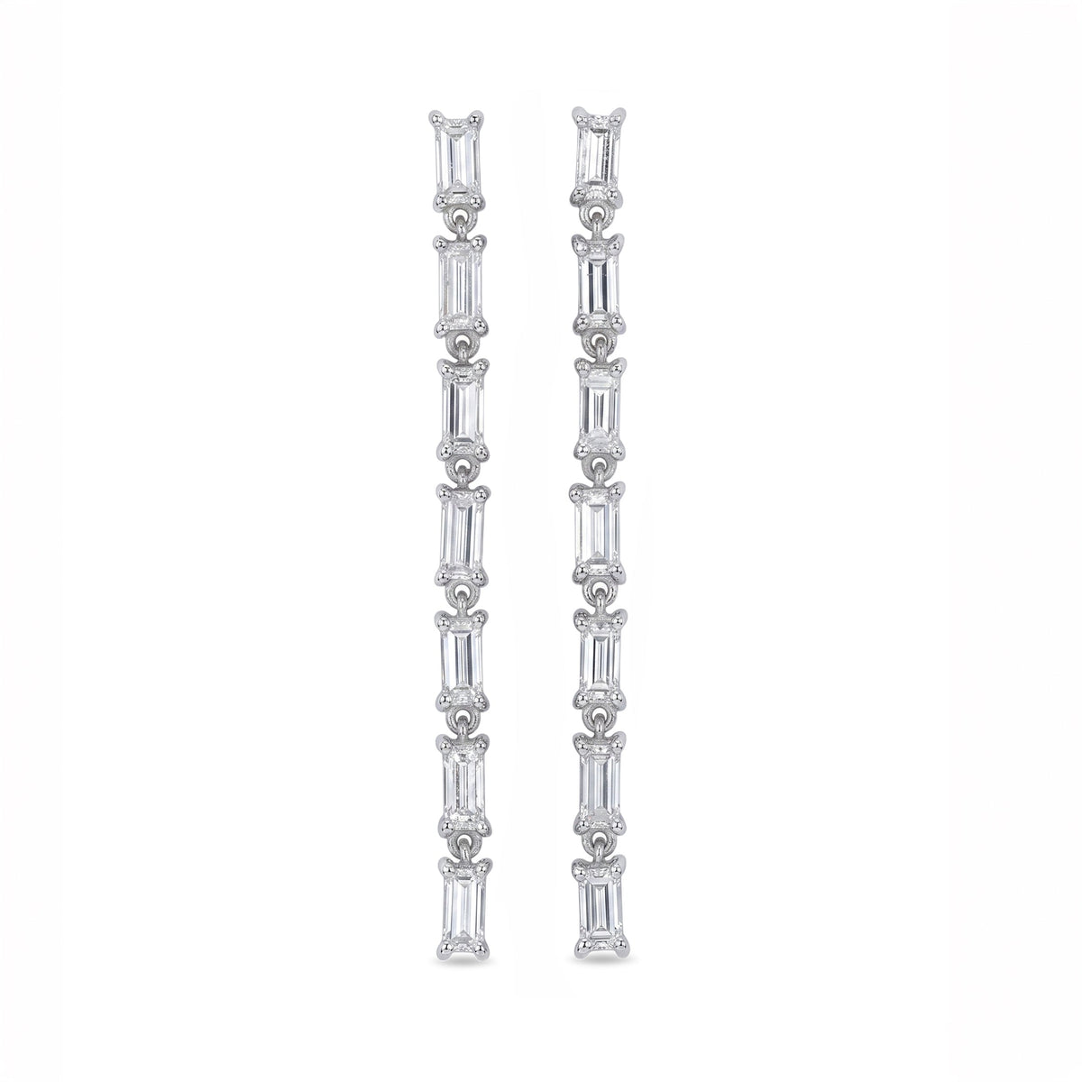 Baguette Diamond Drop Earrings