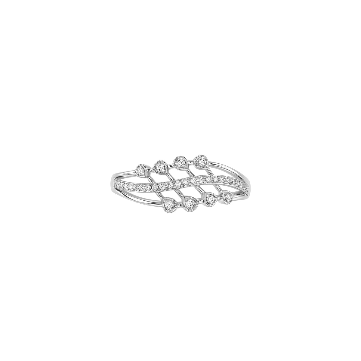 Vine Diamond Ring in white gold by Caleums