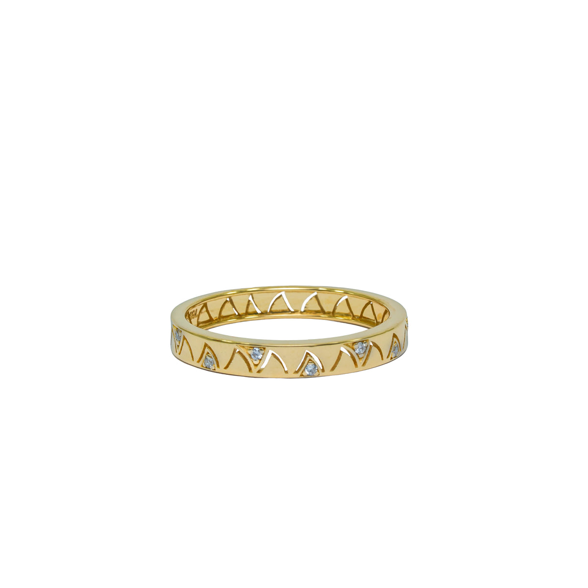 18K Gold Diamond Zigzag Ring