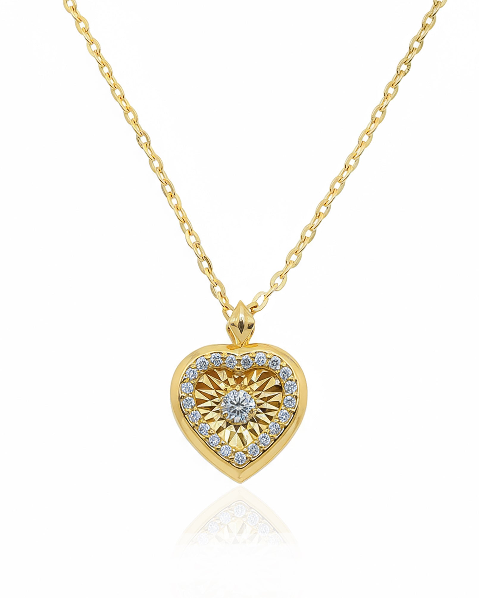 Heart Shaped Gold Diamond Necklace