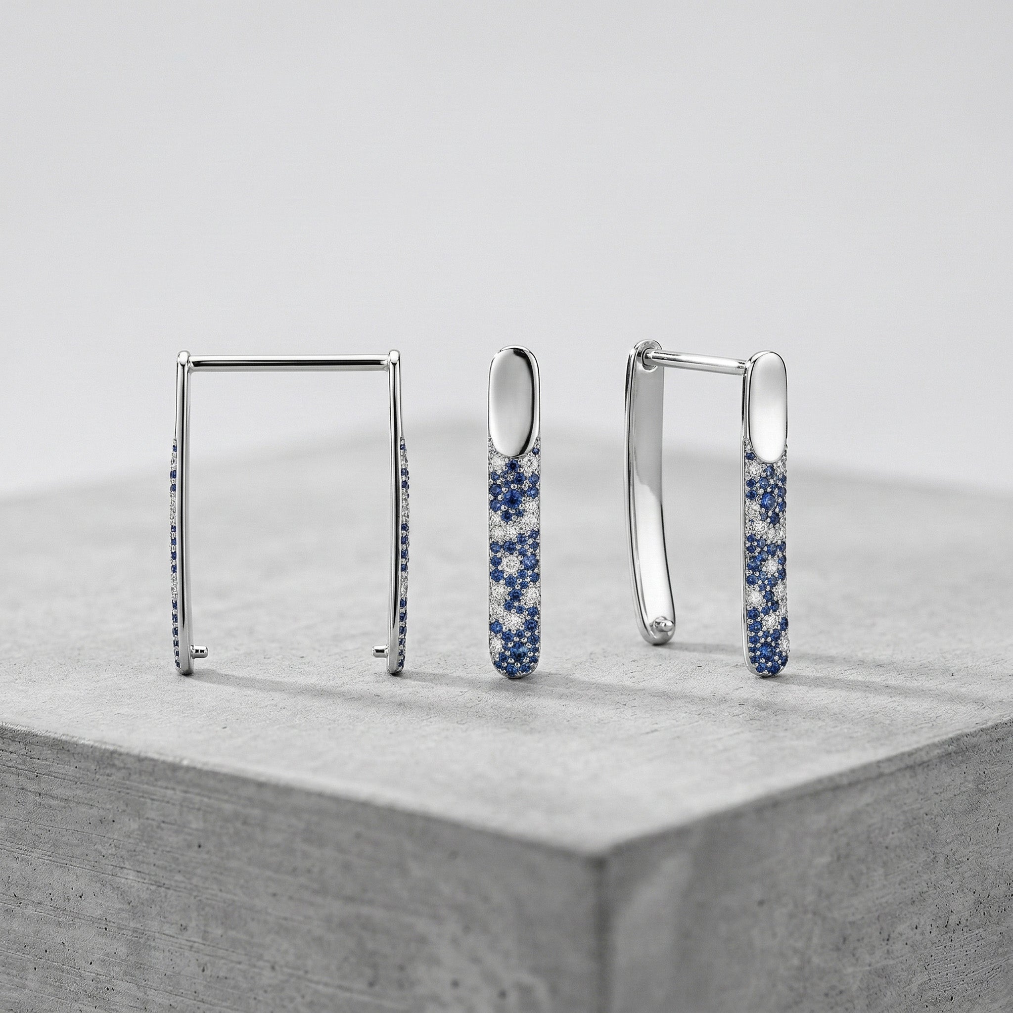 Bespoke Whoop Cover | 18K White Gold, Blue Sapphires & Diamonds