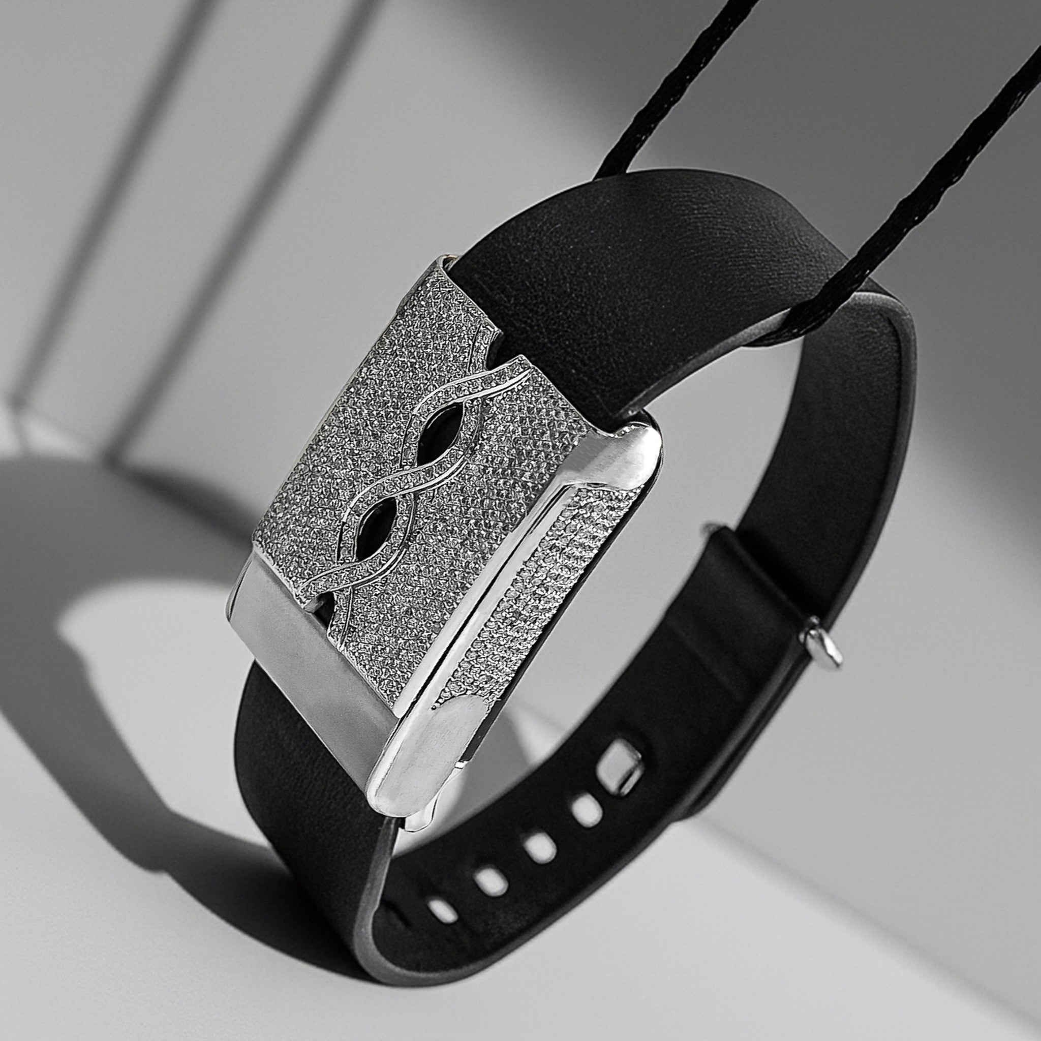 Custom WHOOP Bracelet (White Gold & Diamonds) – Made to Order in the UAE, view 2