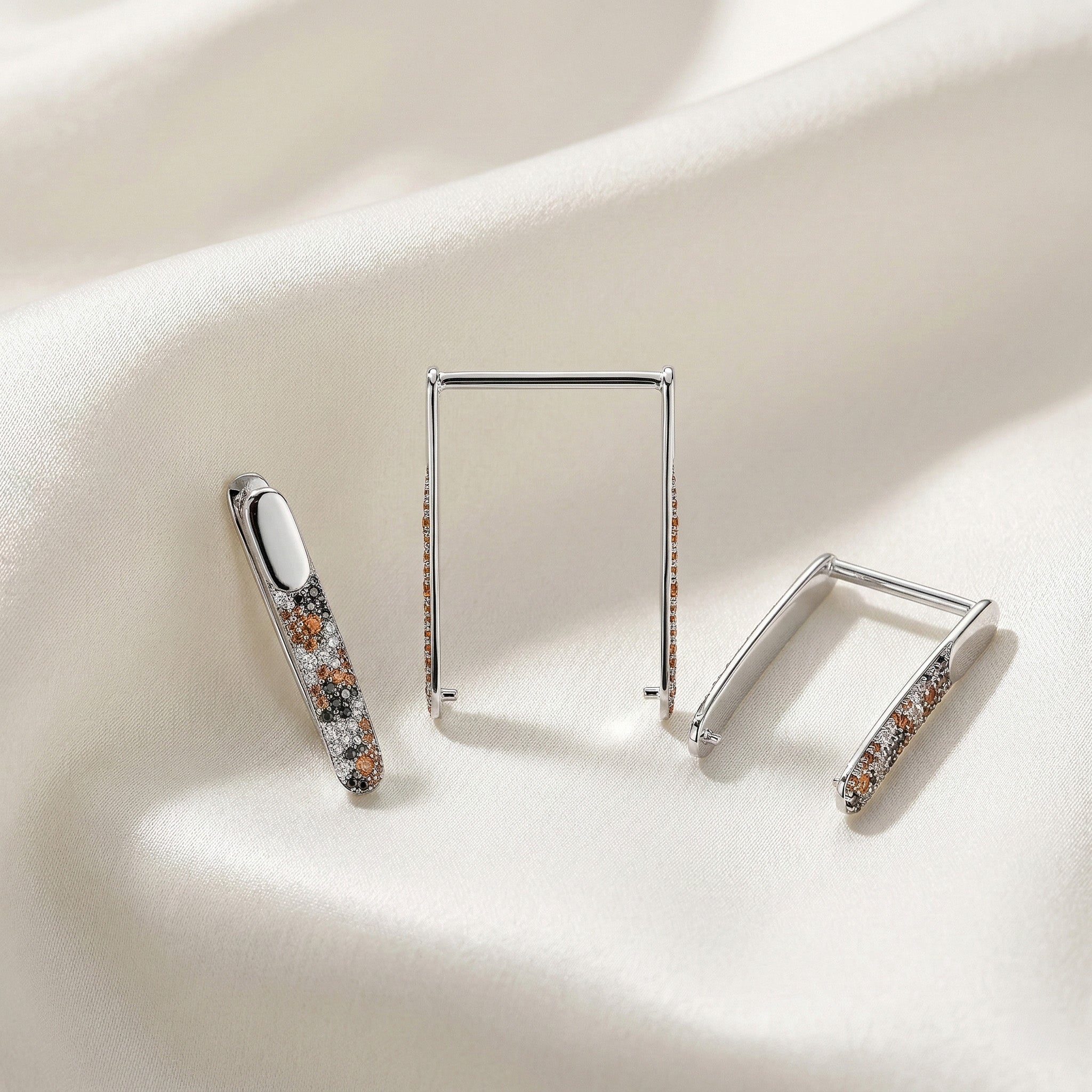 Bespoke Whoop Cover | 18K White Gold, Orange Sapphires & Diamonds