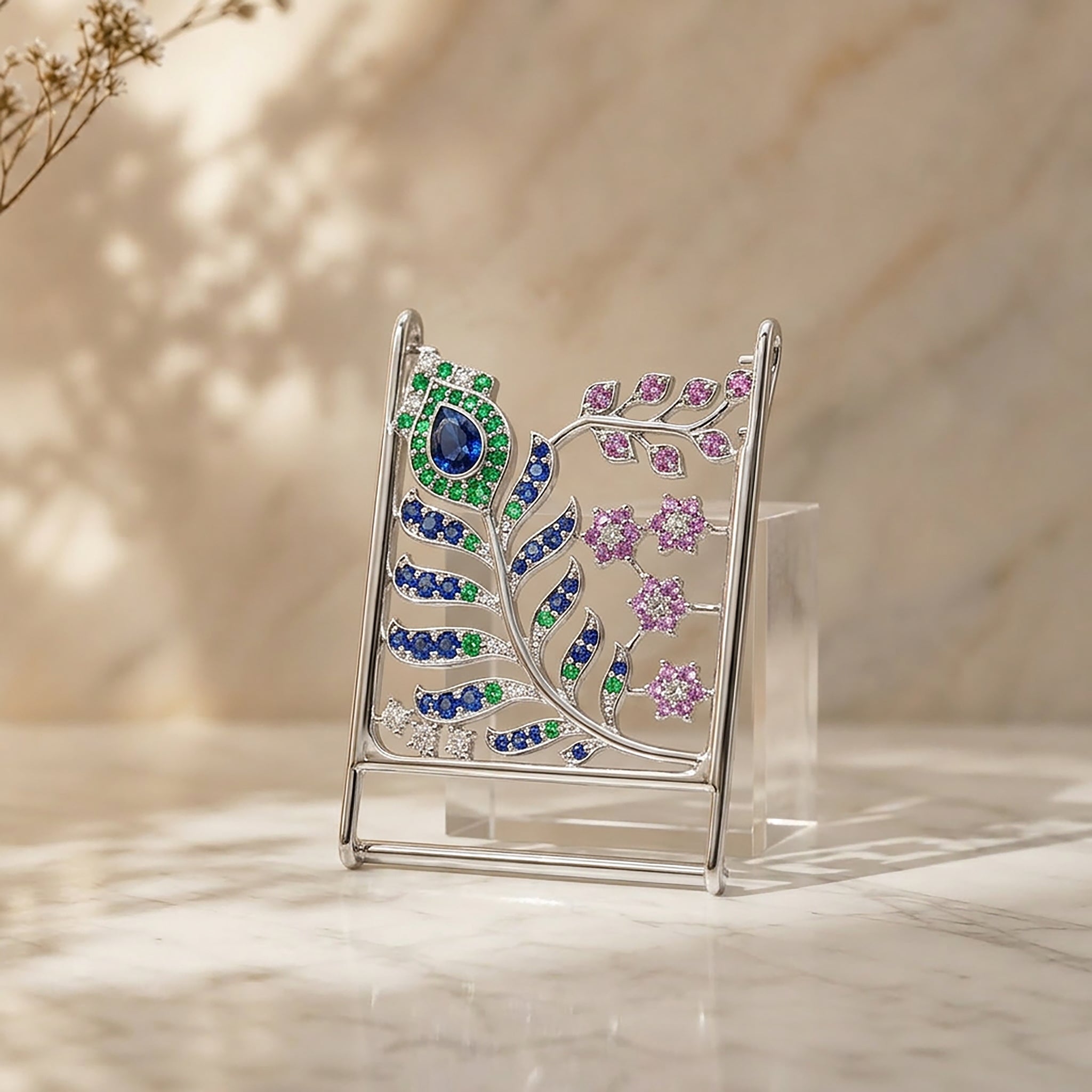 Vine Whoop Cover | Sterling Silver, Blue Sapphire, Pink Sapphire, Emerald and Lab Grown Diamond