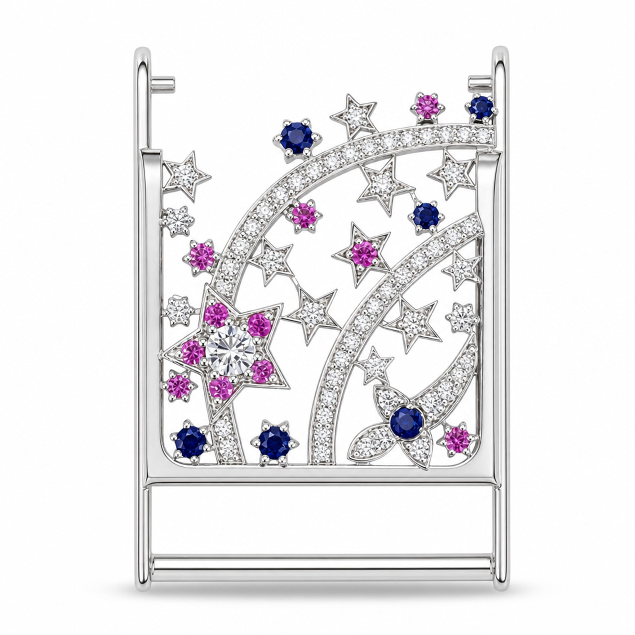 Shooting Star Whoop Cover | Sterling Silver, Pink Sapphire, Blue Sapphire and Lab Grown Diamond