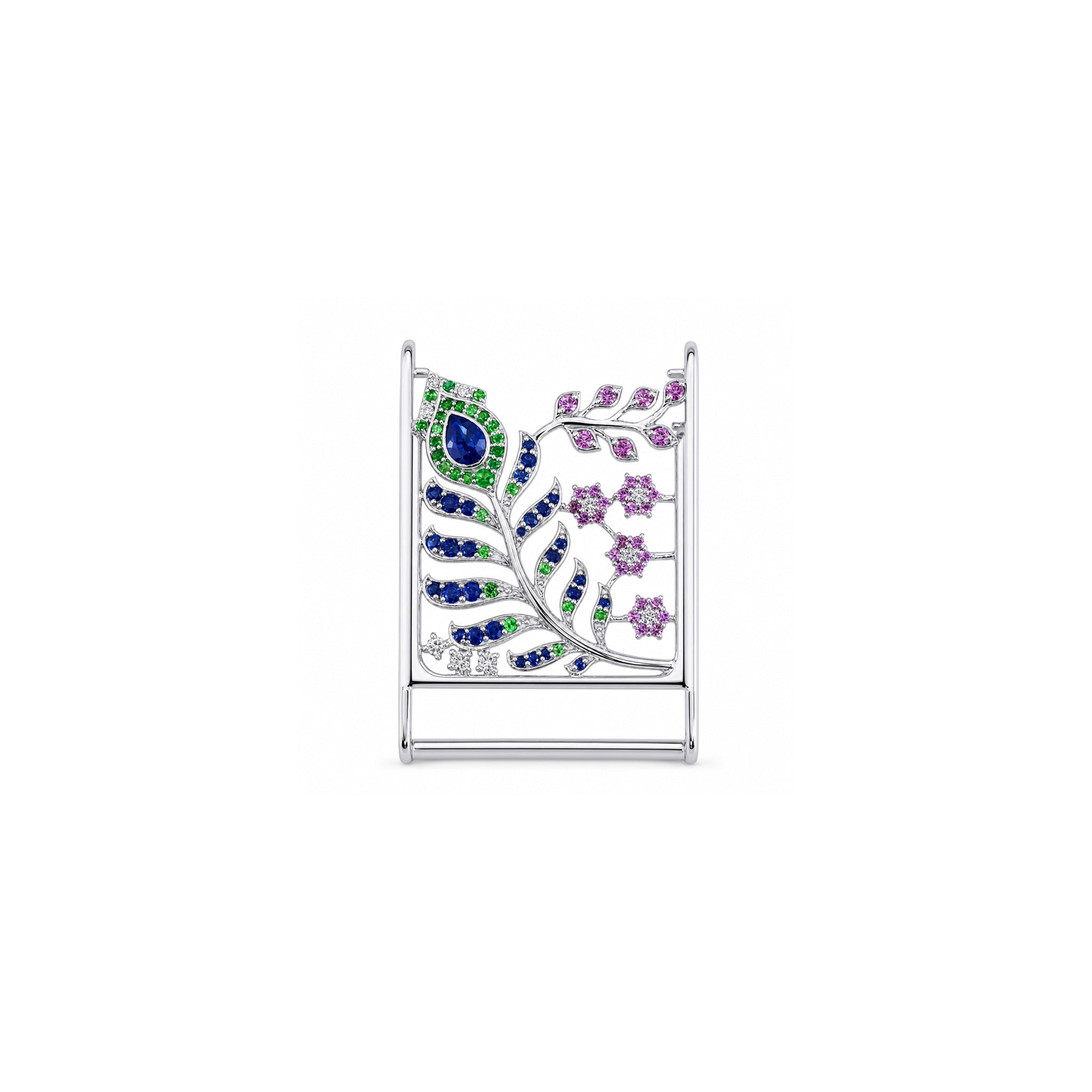 Vine Whoop Cover | Sterling Silver, Blue Sapphire, Pink Sapphire, Emerald and Lab Grown Diamond