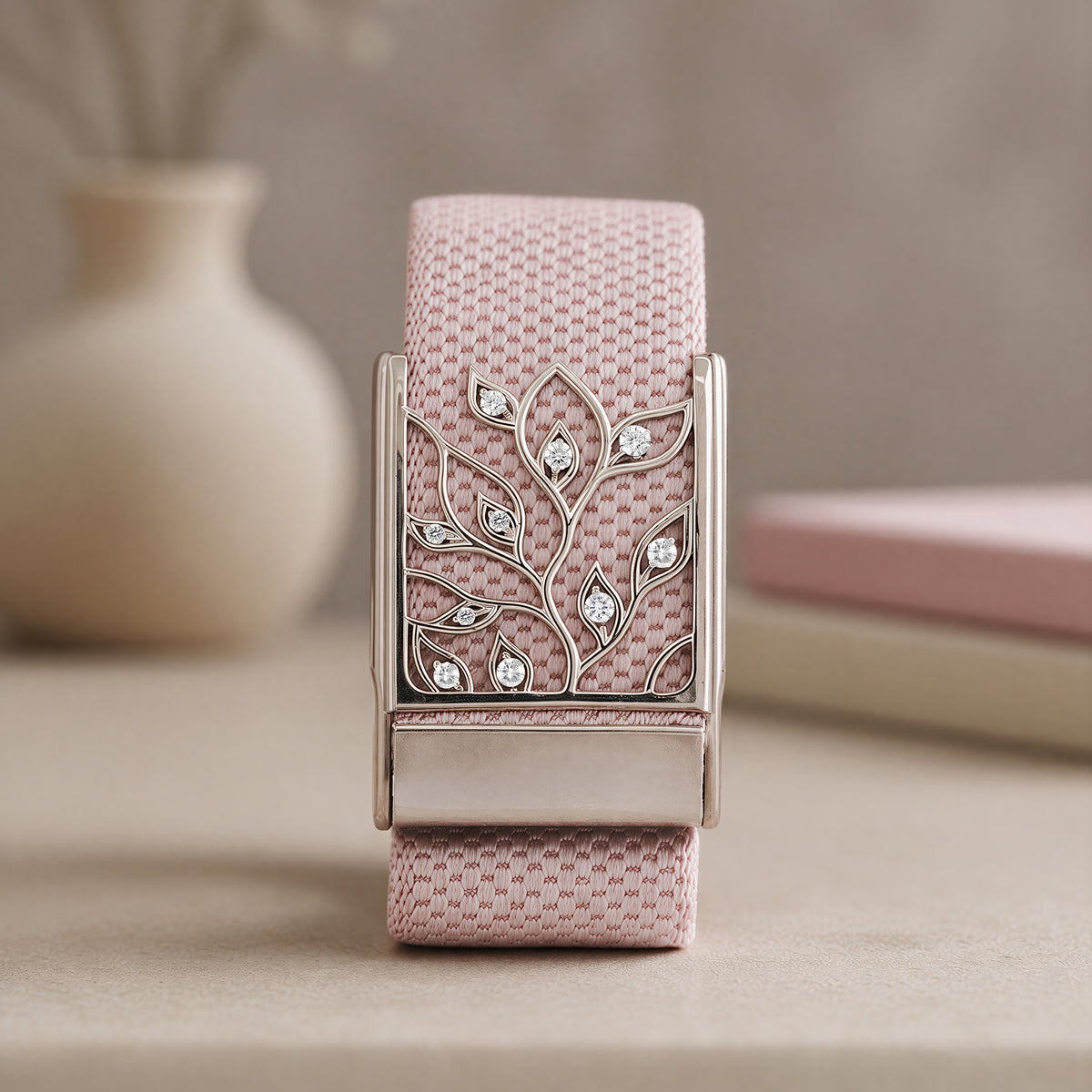 IVY LEAF WHOOP COVER | SILVER AND LAB GROWN DIAMONDS