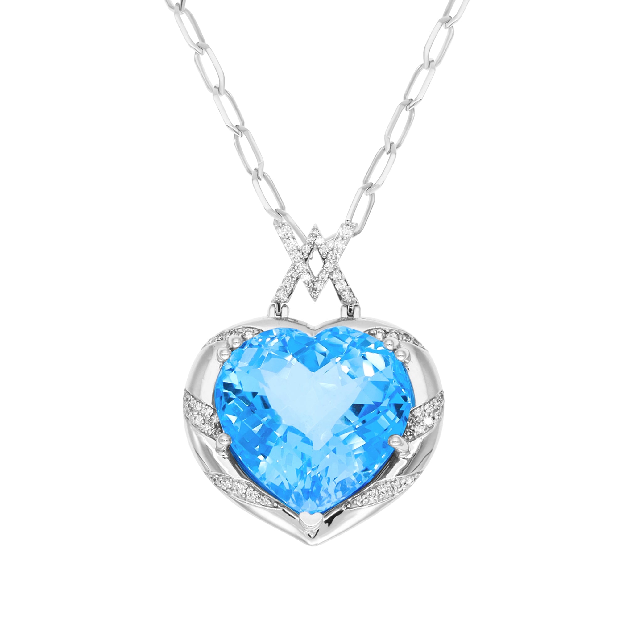 Azure Love Heart  Necklace