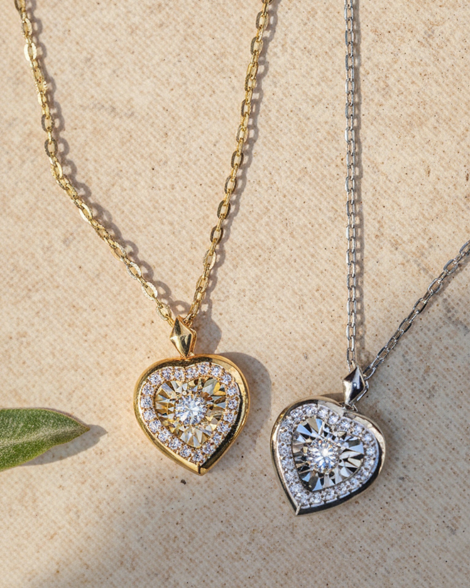Heart Shaped Gold Diamond Necklace
