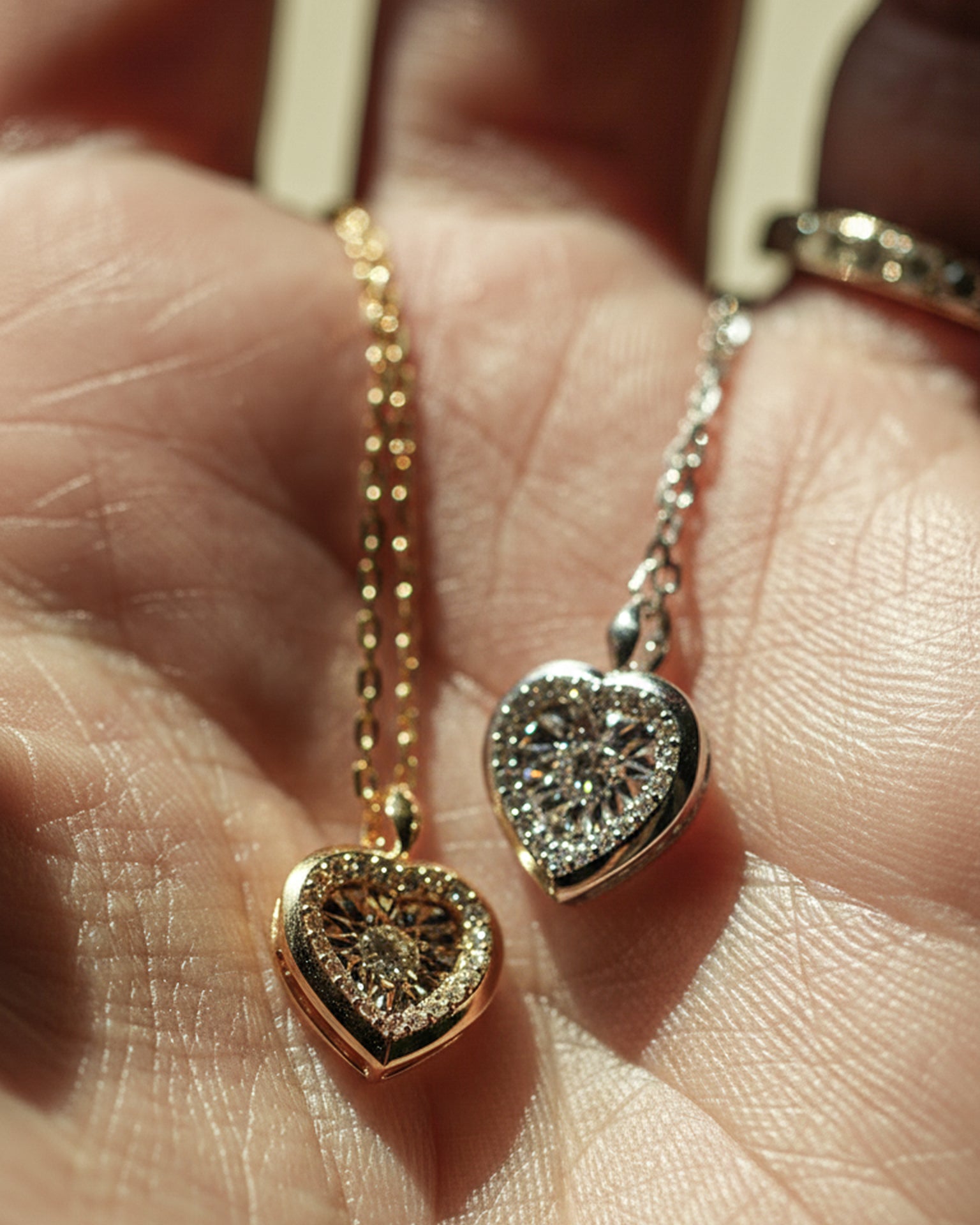 Heart Shaped Gold Diamond Necklace
