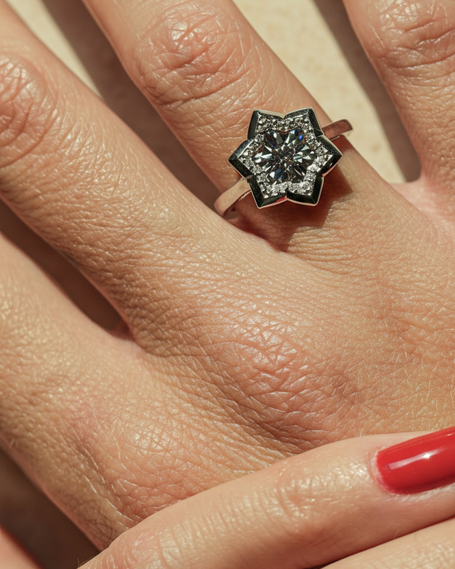 Star Shaped Diamond Ring