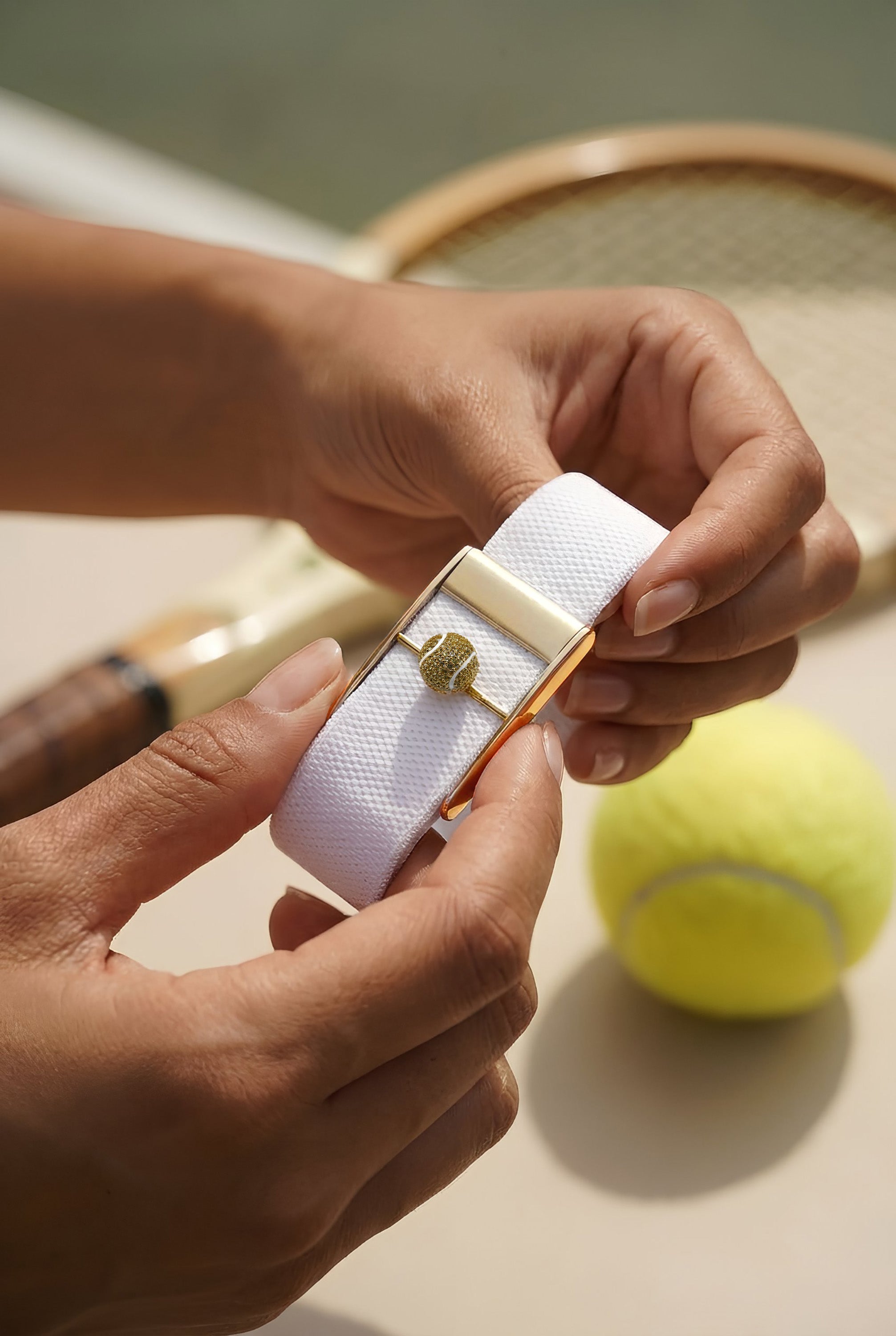 Bespoke Tennis Ball Whoop Accessory | 18K Yellow Gold & Diamonds