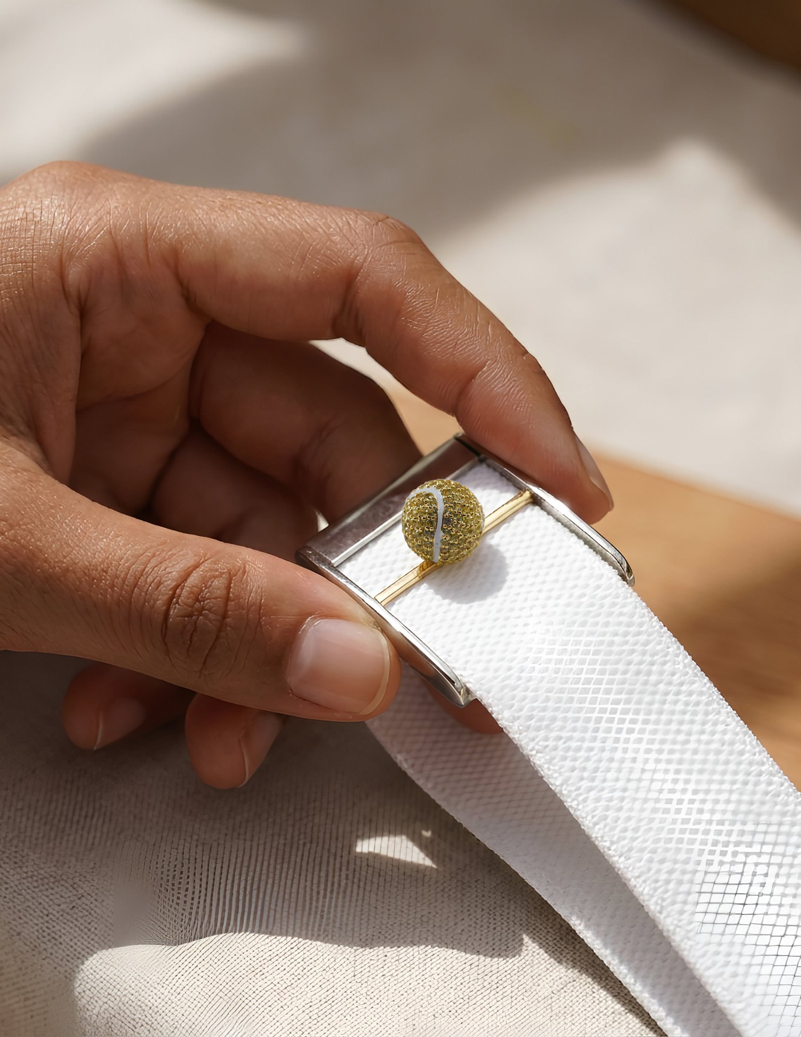 Bespoke Tennis Ball Whoop Accessory | 18K Yellow Gold & Diamonds