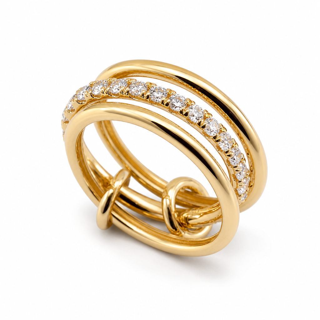 Interlinked Diamond Ring, view 2