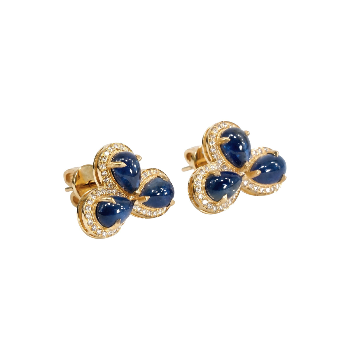Sapphire Bloom Earrings, view 2