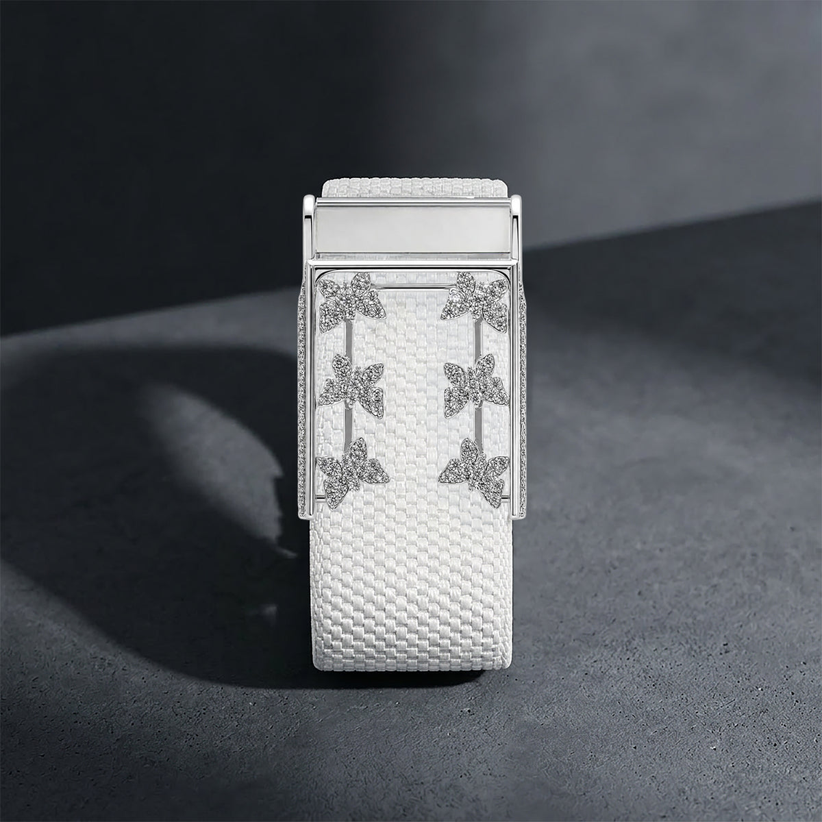 Diamond butterfly cover for WHOOP® in sterling silver with lab-grown diamonds – view 1