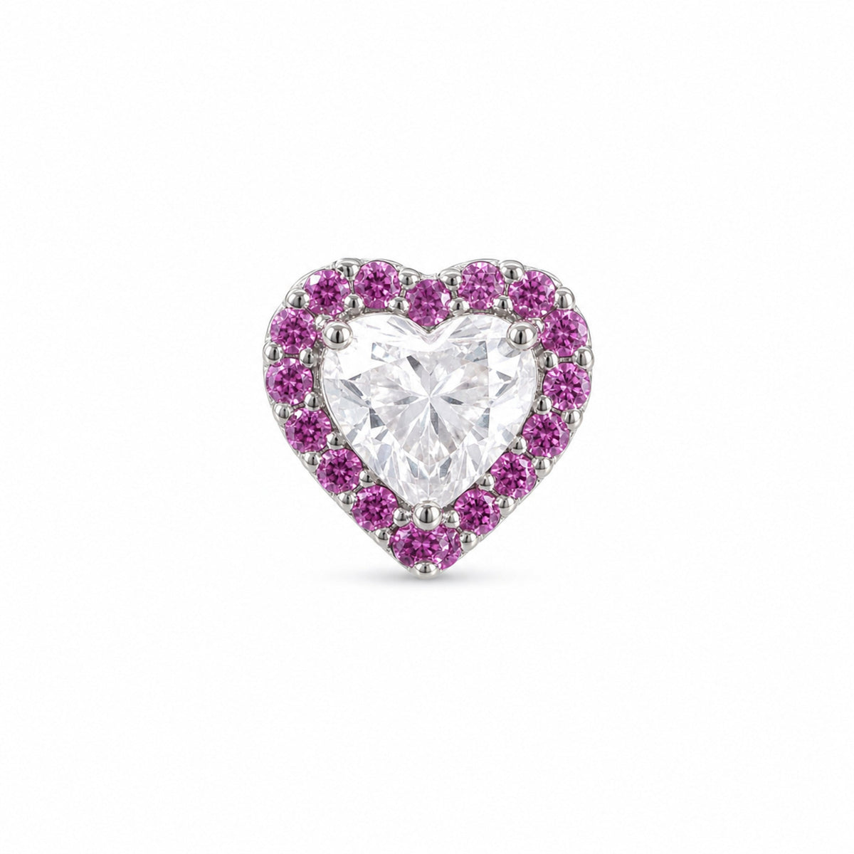 Ruby Heart Stud Earrings