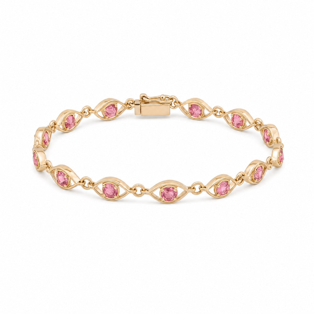 Pink Sapphire Link Bracelet
