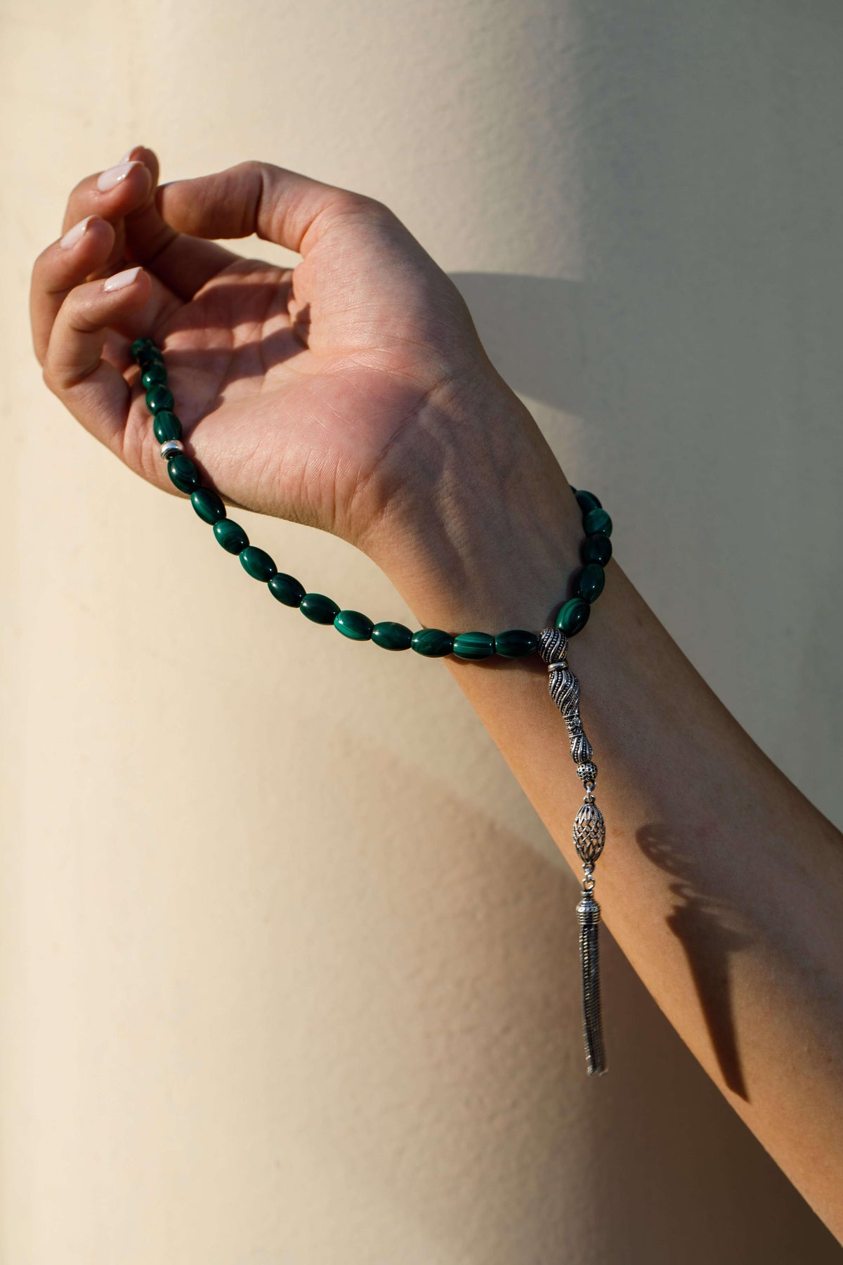 Serenity 33 - Malachite Prayer Beads, view 2