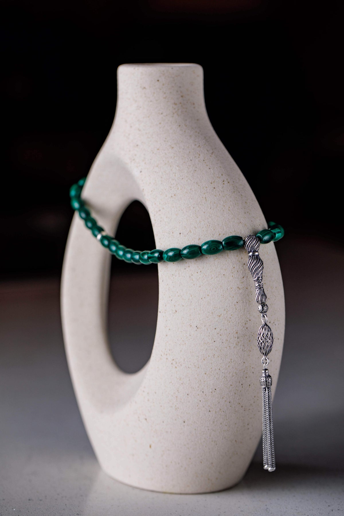 Serenity 33 - Malachite Prayer Beads, view 3