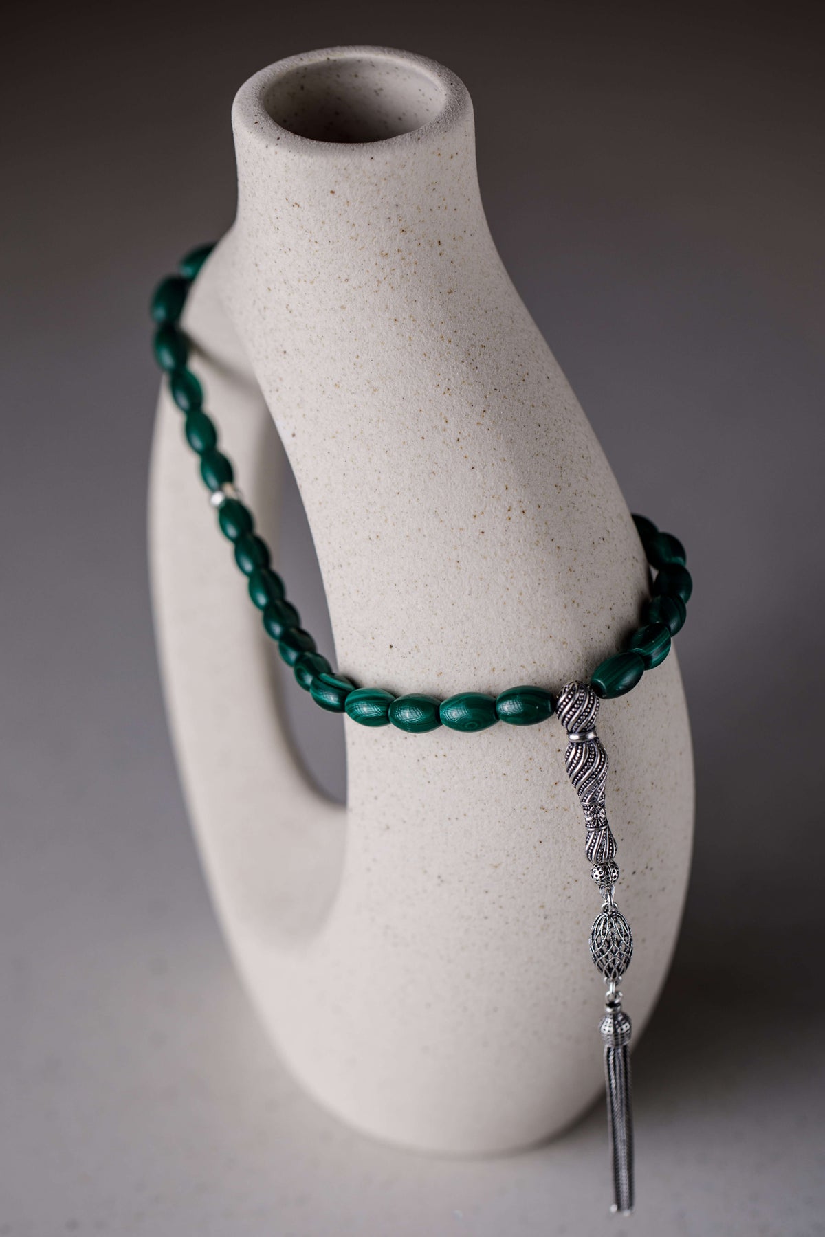 Serenity 33 - Malachite Prayer Beads, view 4